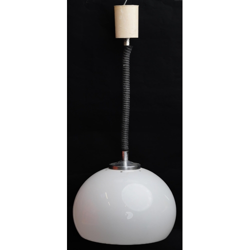 1043A - Mid century Guzzini style hanging light pendant with shade, 32cm in diameter