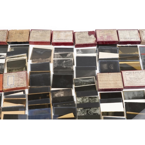 1509 - Collection of glass slides, some Magic Lantern, including some shipping interest