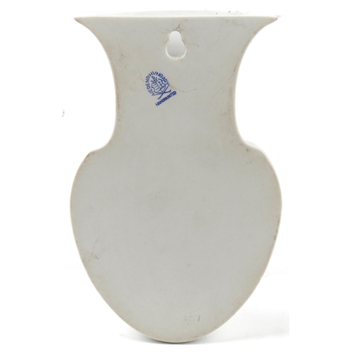 73 - Herend, Hungarian porcelain wall vase hand painted in the Rothschild bird pattern, 16.5cm high