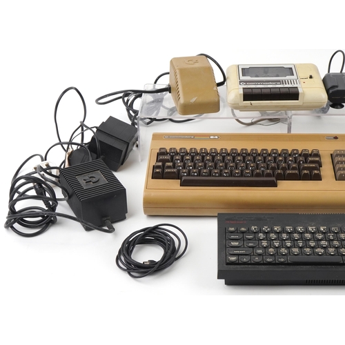 1385 - Collection of vintage Commodore 64 and ZX Spectrum games consoles and accessories