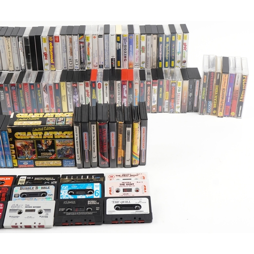 1386 - Large collection of vintage Commodore 64 and Spectrum games, mostly with cases, including She Vampir... 