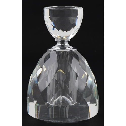 1269 - Large Art Deco style cut glass scent bottle, 22cm high