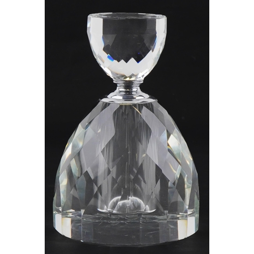 1269 - Large Art Deco style cut glass scent bottle, 22cm high