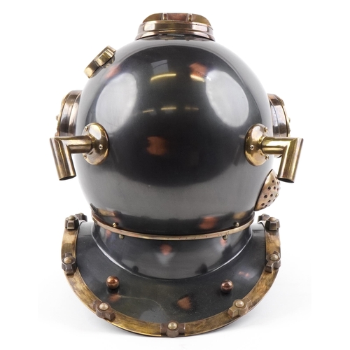 1229 - US Navy style decorative diving helmet, 44cm high