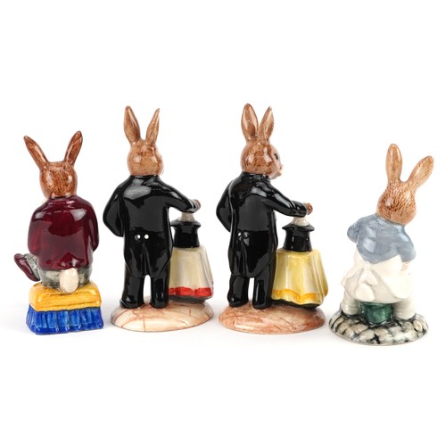 346 - Four  Royal Doulton Bunnykins figures comprising Magician Bunnykins, Magician Bunnykins, Granpa's St... 