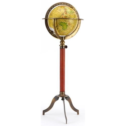 1315 - 19th century style desk terrestrial globe with bronzed mounts, 40cm high