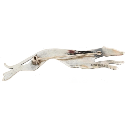 2775 - Sterling silver Greyhound bar brooch, 7cm wide, 8.5g