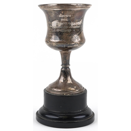 270 - Davies & Powers, George V shipping interest silver trophy with hardwood stand engraved Unit 173.SCC ... 