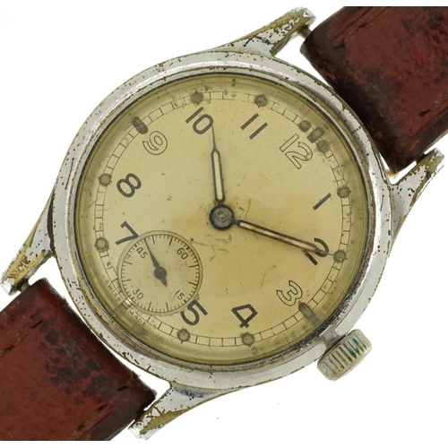 2571 - British military interest wristwatch with subsidiary dial, the case engraved A.T.P Q 6011