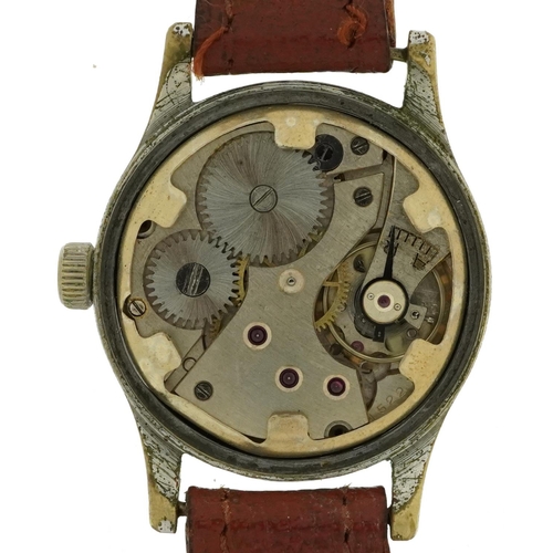 2571 - British military interest wristwatch with subsidiary dial, the case engraved A.T.P Q 6011