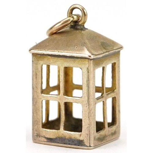 2613 - 9ct gold lantern charm, 1.4cm high, 1.0g