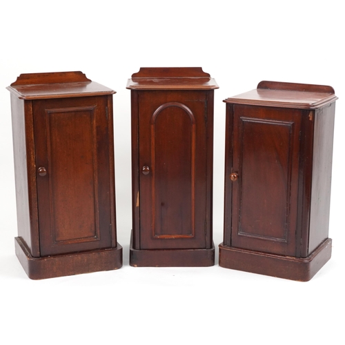 1027 - Three Victorian mahogany pot cupboards, the largest 76cm high