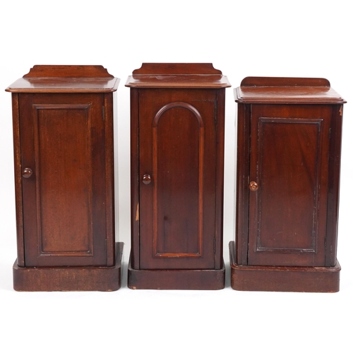 1027 - Three Victorian mahogany pot cupboards, the largest 76cm high