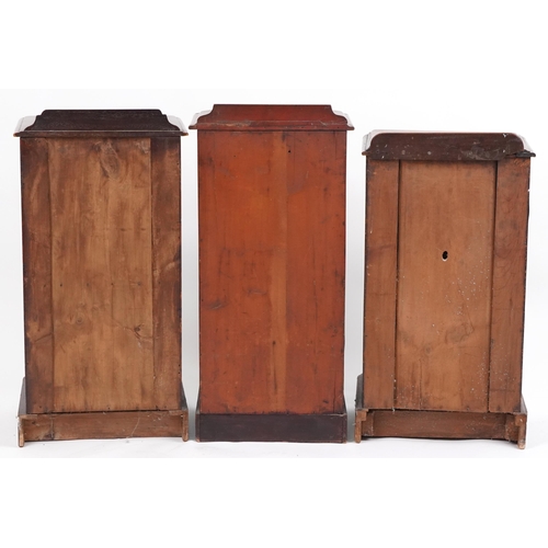 1027 - Three Victorian mahogany pot cupboards, the largest 76cm high