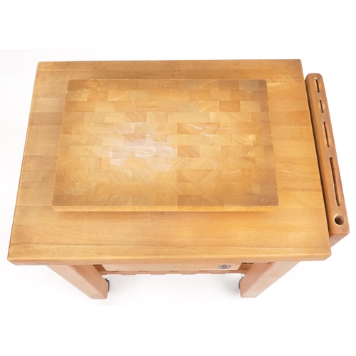 1059 - Servus light oak kitchen island butcher's block, 86.5cm H x 70cm W x 49cm D