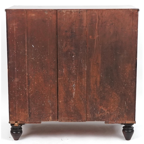 1011 - Victorian mahogany five drawer chest, 106cm H x 100cm W x 50cm D