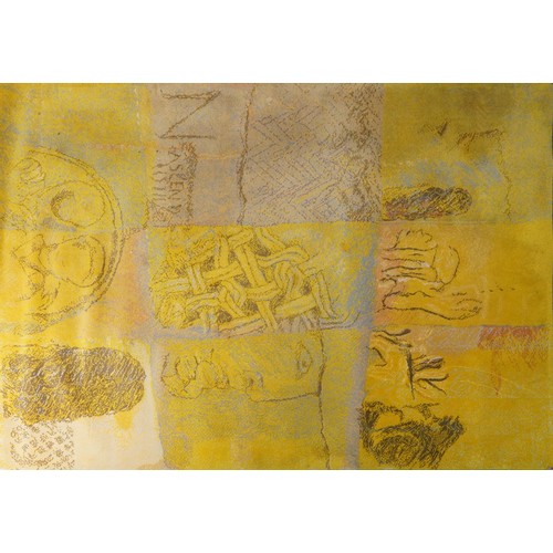 1041 - Naja Salto, Danish yellow ground carpet, design number 80575, 335cm x 250cm