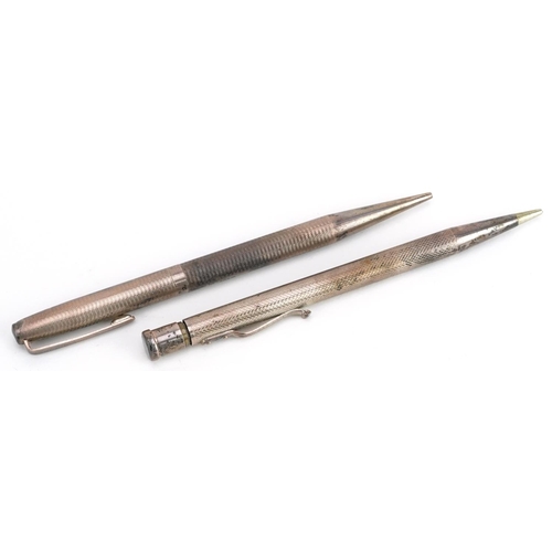 49 - Two Yard-O-Led silver propelling pencils with fitted cases