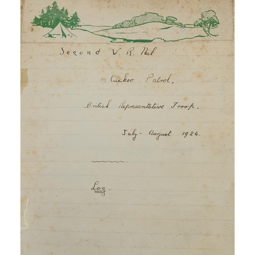 1449 - Early 20th century notebook for Recognised Scout Officers training camps relating to William Russell... 