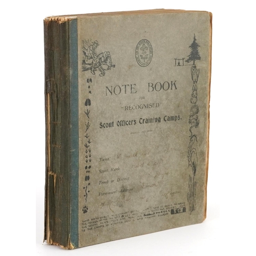 1449 - Early 20th century notebook for Recognised Scout Officers training camps relating to William Russell... 