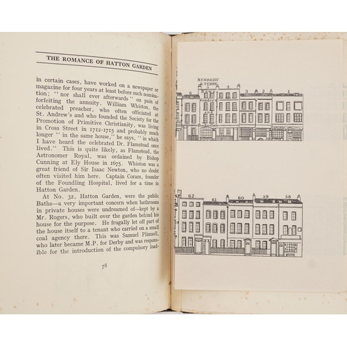 1479 - The Romance of Hatton Garden with black and white plates and fold out street map, first edition by H... 