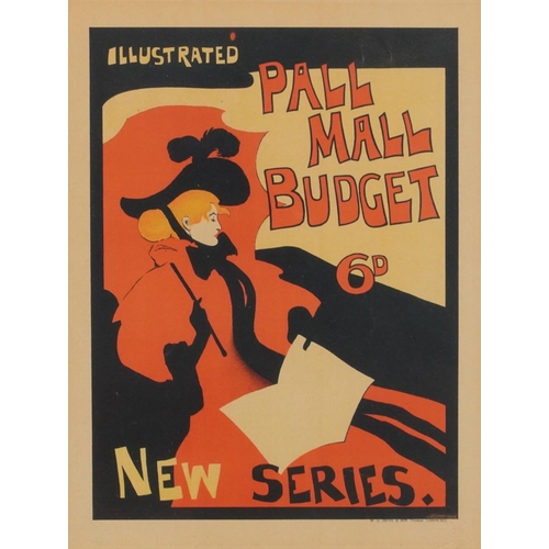 32 - Pall Mall Budget Illustrated New Series Art Nouveau lithographic poster, W H Smith & Son printers Lo... 