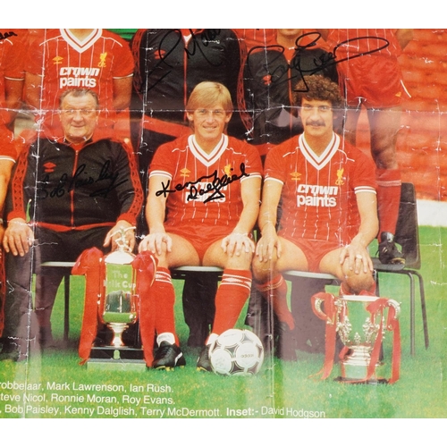 1455 - 1980s sporting interest Liverpool Football Club poster signed in ink including Alan Hanson, Mark Law... 