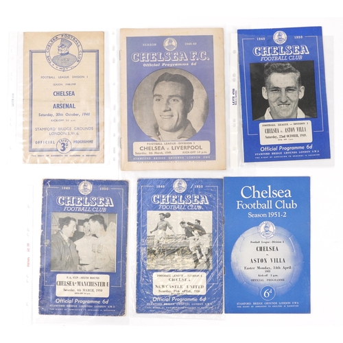 1454 - 1940s and later footballing interest Chelsea programmes including Chelsea v Arsenal 30th October 194... 