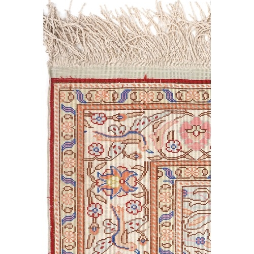 1058 - Rectangular Persian Kayseri type silk Tree of Life rug, 120cm x 72cm