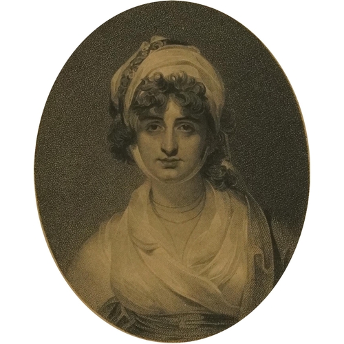 1097 - After Thomas Lawrence RA - Mrs Siddons, two antique prints, one in colour, each framed and glazed, t... 