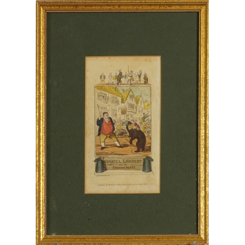 1140 - After G Cruikshank - Daniel Lambert and the Dancing Bears and Cook the Actor, pair of early 19th cen... 