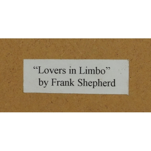 1295A - Frank Shepherd - Christmas Choir and Lovers in Limbo, abstract compositions, pair of mixed medias, l... 