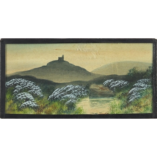 1351 - H Reynolds - Brent Tor landscapes, two heightened watercolours, framed and glazed, each approximatel... 