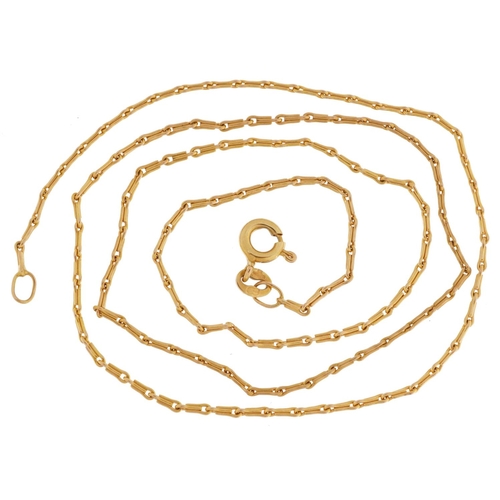 2551 - 9ct gold fancy link necklace, 45cm in length, 2.7g