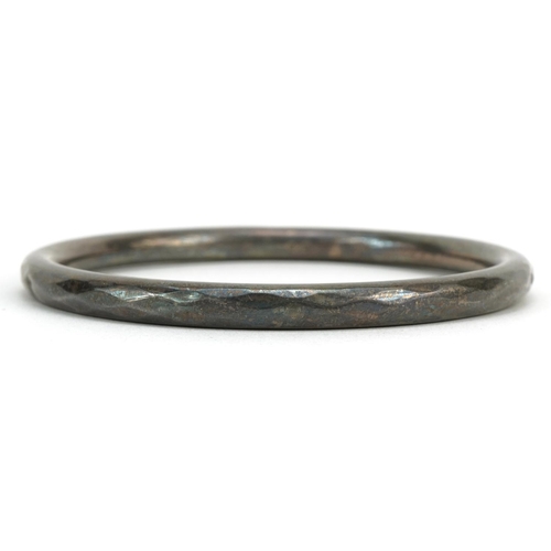 2641 - Charles Horner silver bangle, indistinct Chester hallmarks, 8.0cm in diameter, 13.5g