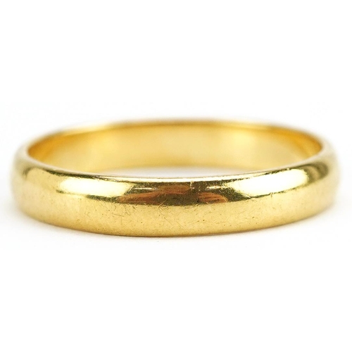 2443 - 22ct gold wedding band, size M, 3.0g