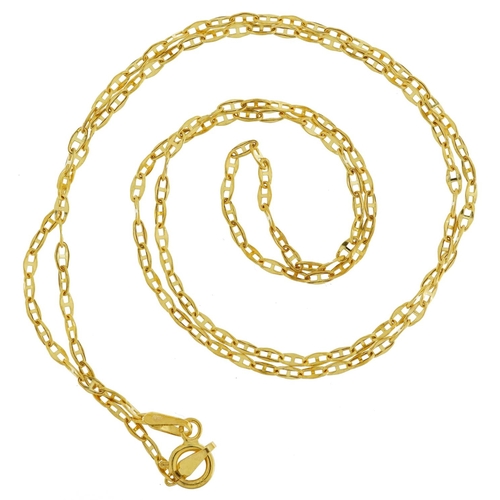 2200 - 9ct gold fine gucci link necklace, 44cm in length, 0.8g