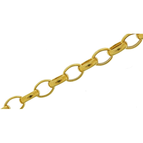 2438 - 9ct gold Belcher link bracelet, 18cm in length, 1.7g