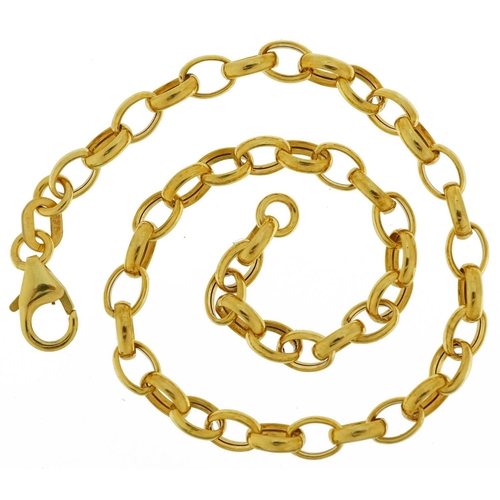 2438 - 9ct gold Belcher link bracelet, 18cm in length, 1.7g