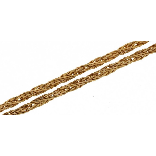 2109 - 9ct gold twisted herringbone link necklace  necklace, 58cm in length, 3.4g