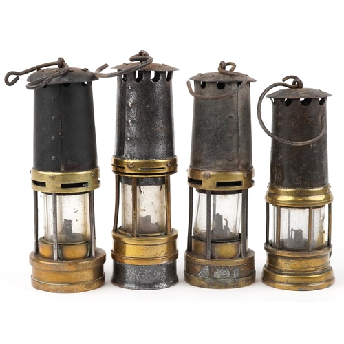  Four early 19th/early 20th century miner's lamps including two by Thomas & Williams, one impressed R... 