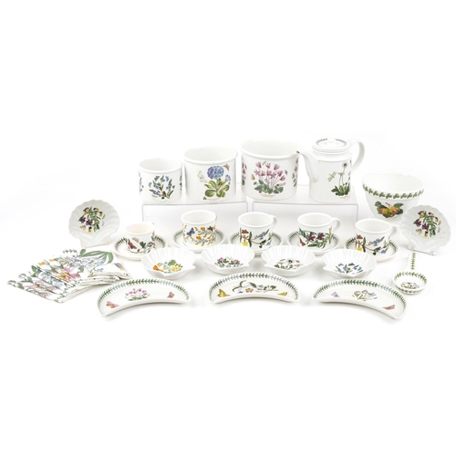 1189 - Portmeirion Botanic Garden china including three graduated jars, teapot and shell shaped dishes, the... 