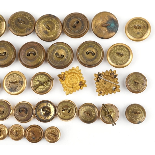 632 - Collection of Victorian and later British and naval interest buttons including Royal Army Service Co... 