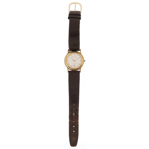 2755 - Mappin & Webb, ladies wristwatch with date aperture and box, 28mm in diameter