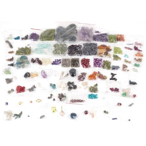 2766 - Large collection of jewellery making semi precious stones and beads including amethyst, turquoise an... 