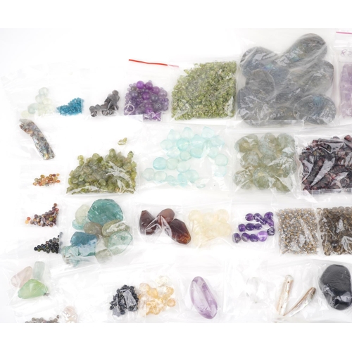 2766 - Large collection of jewellery making semi precious stones and beads including amethyst, turquoise an... 