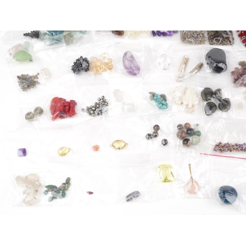 2766 - Large collection of jewellery making semi precious stones and beads including amethyst, turquoise an... 