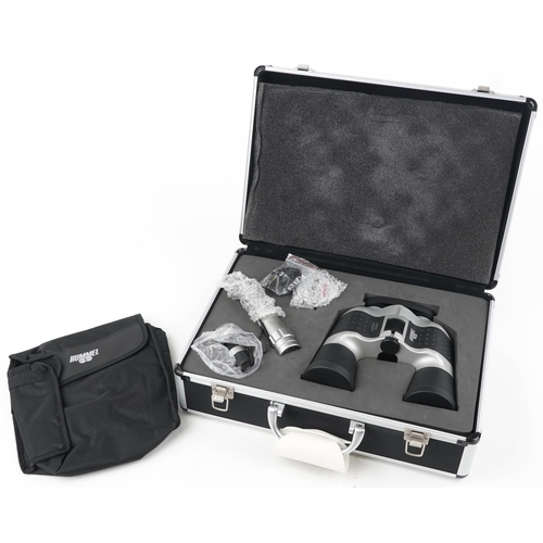 1254 - As new Hummel optical set housed in a fitted aluminium travel case comprising a pair of 10 x 50 fiel... 