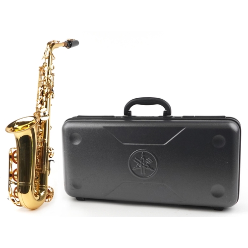 1202 - Yamaha YAS-275 alto saxophone, with fitted travel case, serial number 154697, 64cm in length