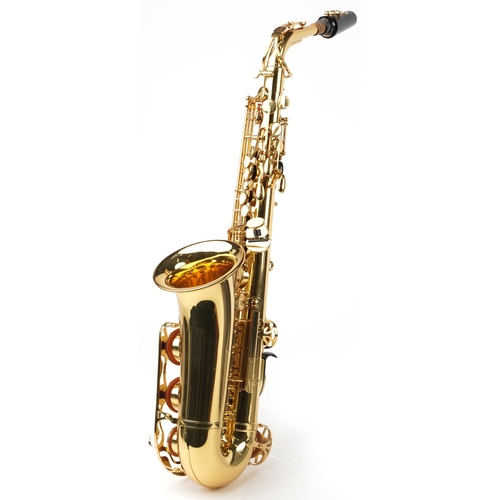 1202 - Yamaha YAS-275 alto saxophone, with fitted travel case, serial number 154697, 64cm in length